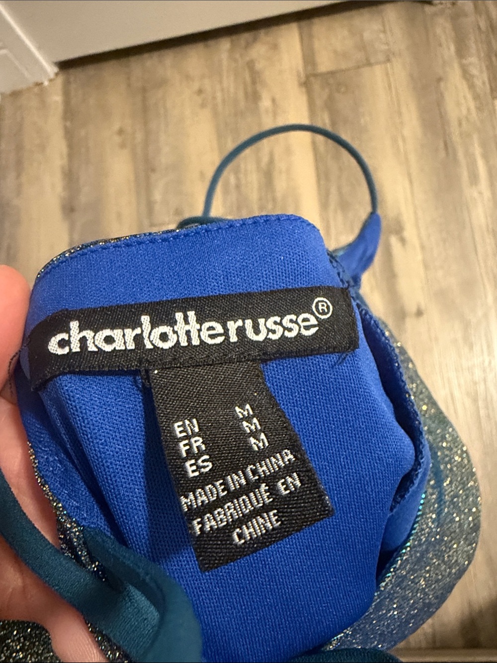 Charlotte Russe Sparkling Teal Blue Bodycon Slip Dress - Picture 4 of 6